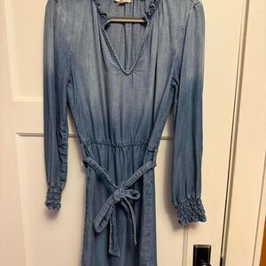 Cloth & Stone Denim Blue Long Sleeve Dress